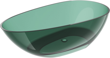 Mexen Glass Laisvai stovinti permatoma vonia 170 x 85 cm, žydra, chromuota kamštis - 58061708511