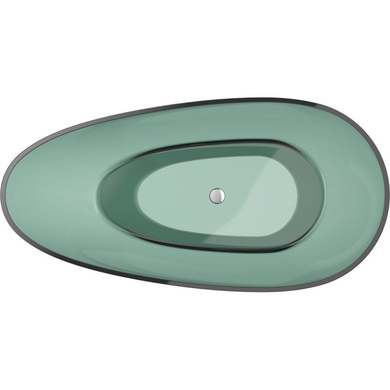 Mexen Glass teal laisvai stovinti permatoma vonia 170 x 85 cm, chromuotas kamštis - 58061708511