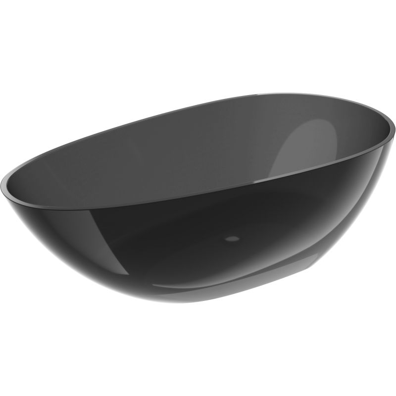 Mexen Glass juoda laisvai stovinti skaidri vonia 170 x 85 cm, chromuota įvorė - 58061708513