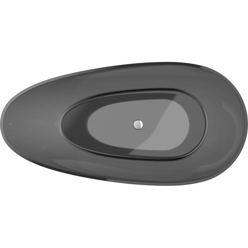 Mexen Glass juoda laisvai pastatoma vonia skaidri 170 x 85 cm, chromuotas dangtelis - 58061708513