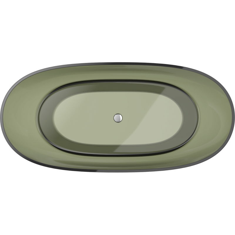 Mexen Pure alyvuogių laisvai stovinti vonia permatoma 170 x 80 cm, chromuotas kamštis - 58071708001