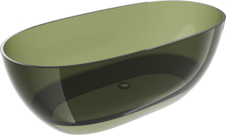 Mexen Pure alyvuogių laisvai stovinti vonia permatoma 170 x 80 cm, chromuotas kamštis - 58071708001