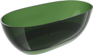 Mexen Pure miško laisvai pastatoma skaidri vonia 170 x 80 cm, chrominis ventilis - 58071708002