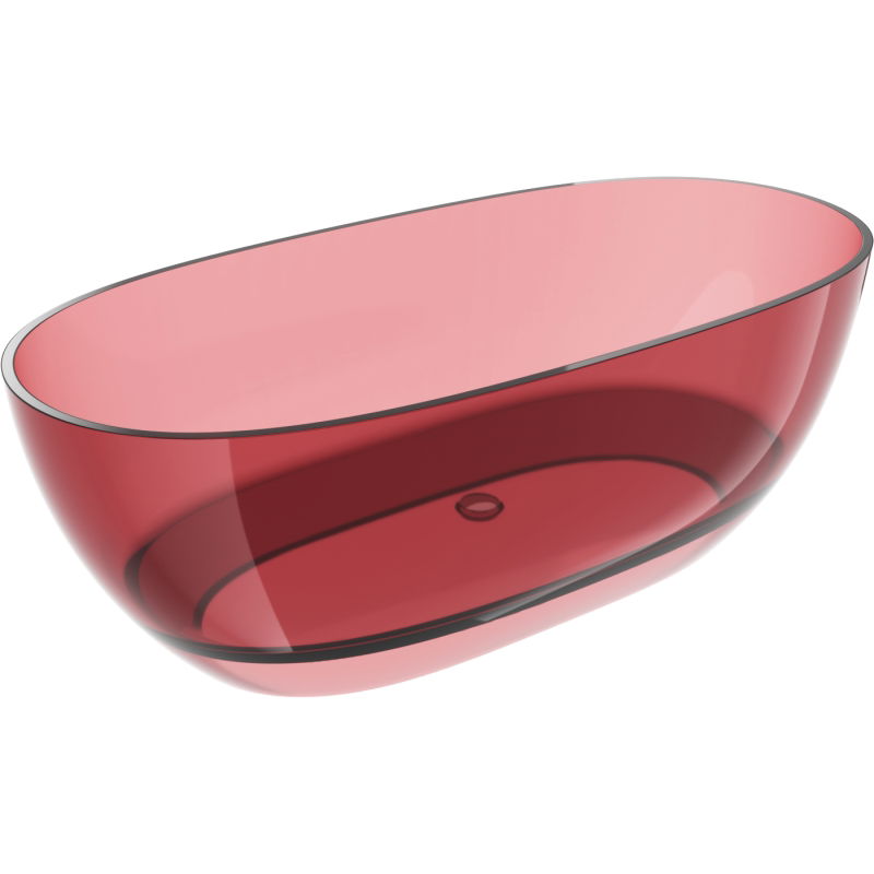 Mexen Pure eozyna laisvai stovinti permatoma vonia 170 x 80 cm, chromuotas kamštis - 58071708003