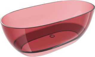 Mexen Pure eozyna laisvai stovinti permatoma vonia 170 x 80 cm, chromuotas kamštis - 58071708003