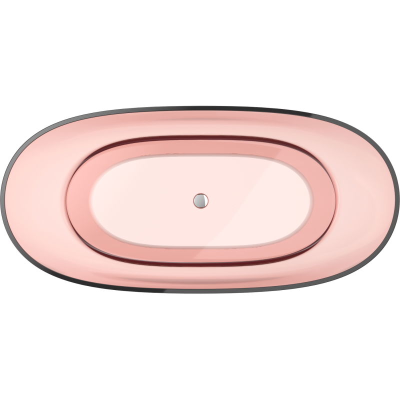 Mexen Pure koralų laisvai stovinti permatoma vonia 170 x 80 cm, chromuotas kamštis - 58071708004