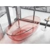Mexen Pure skaidri atskirai stovinti vonia 170 x 80 cm, koralu spalvos, chromuotas kamštis - 58071708004