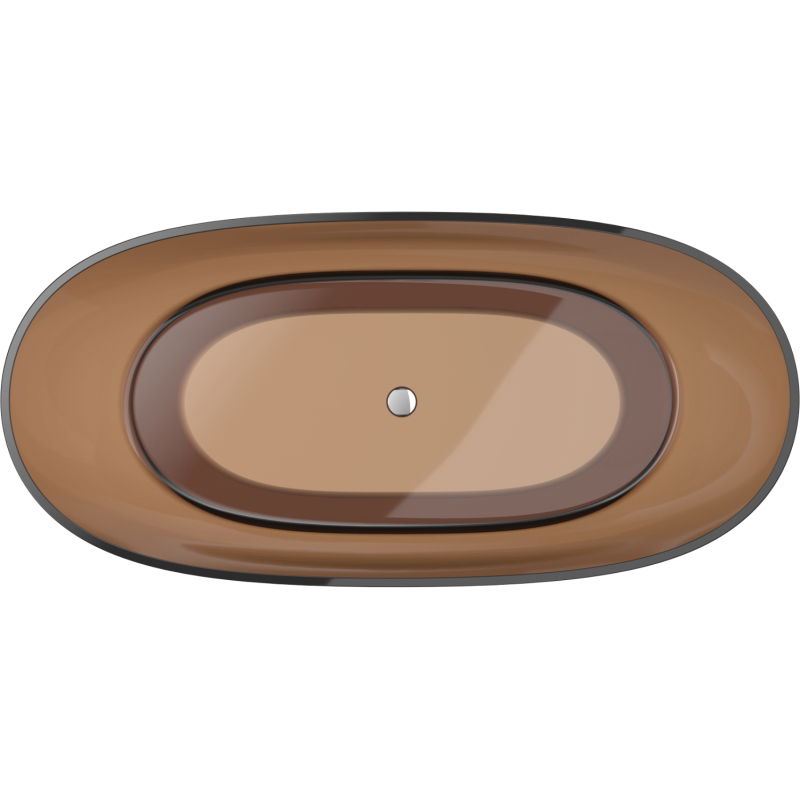 Mexen Pure earth laisvai pastatoma vonia skaidri 170 x 80 cm, chromuotas kamštis - 58071708005