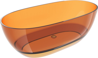 Mexen Pure rūdžių spalvos laisvai pastatoma vonia permatoma 170 x 80 cm, chromuotas kamštis - 58071708006