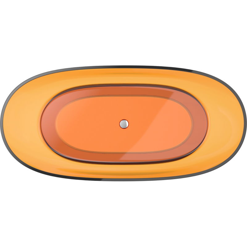 Mexen Pure rūdžių spalvos laisvai pastatoma vonia permatoma 170 x 80 cm, chromuotas kamštis - 58071708006