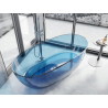 Mexen Pure laisvai pastatoma vonia, skaidri 170 x 80 cm, džinsas, chromuota išleidimo anga - 58071708007