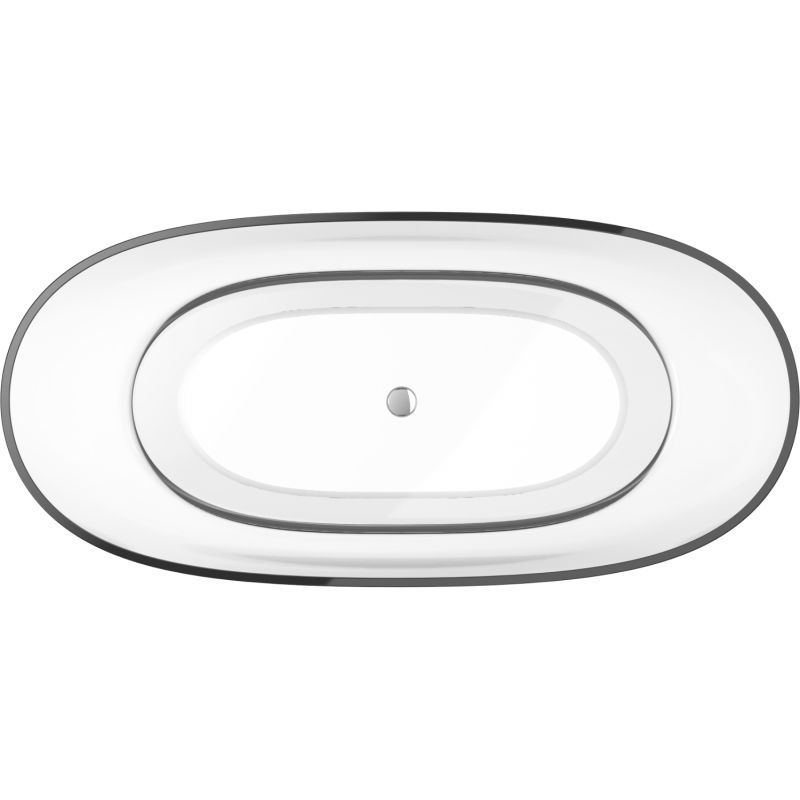 Mexen Pure skaidri laisvai stovinti vonia permatoma 170 x 80 cm, chromuota kamštis - 58071708008