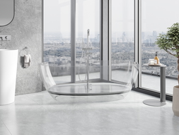 Mexen Pure skaidri laisvai stovinti vonia permatoma 170 x 80 cm, chromuota kamštis - 58071708008