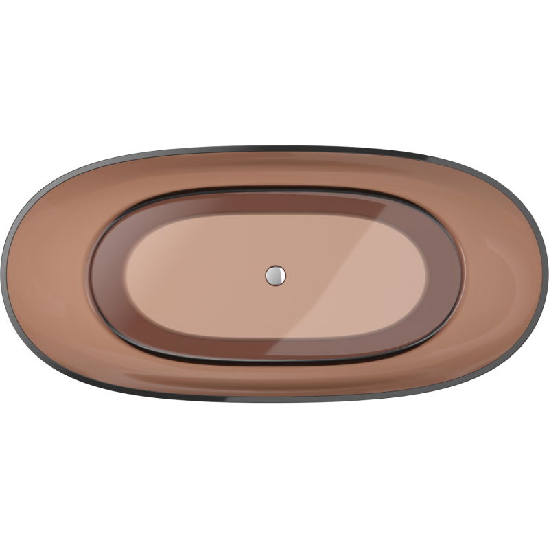 Mexen Pure vyšnios spalvos laisvai stovinti permatoma vonia 170 x 80 cm, chromuotas kamštis - 58071708009