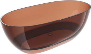 Mexen Pure vyšnios spalvos laisvai stovinti permatoma vonia 170 x 80 cm, chromuotas kamštis - 58071708009