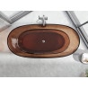 Mexen Pure skaidri pastatoma vonia 170 x 80 cm, vyšnios spalva, chromuotos detalės - 58071708009