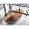 Mexen Pure skaidri pastatoma vonia 170 x 80 cm, vyšnios spalva, chromuotos detalės - 58071708009