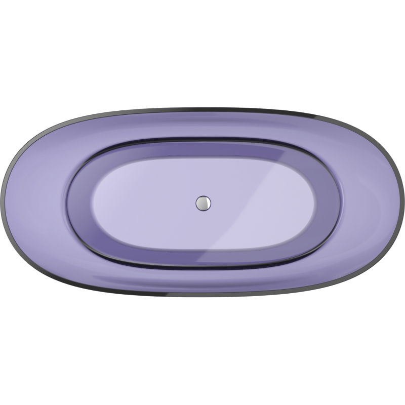 Mexen Pure tamsaus skalūno mėlynumo laisvai stovinti permatoma 170 x 80 cm vonia, chromuotas kamštis - 58071708010