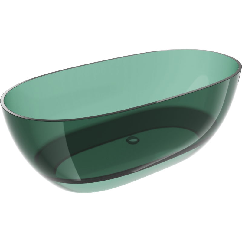 Mexen Pure teal laisvai stovinti permatoma vonia 170 x 80 cm, chromo kamštis - 58071708011