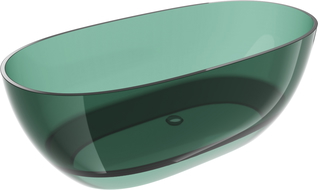 Mexen Pure teal laisvai stovinti permatoma vonia 170 x 80 cm, chromo kamštis - 58071708011