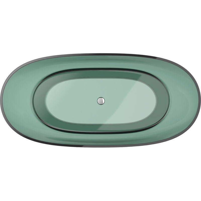 Mexen Pure teal laisvai stovinti permatoma vonia 170 x 80 cm, chromo kamštis - 58071708011