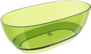 Mexen Pure lime laisvai pastatoma vonia permatoma 170 x 80 cm, chromuotas kamštis - 58071708012