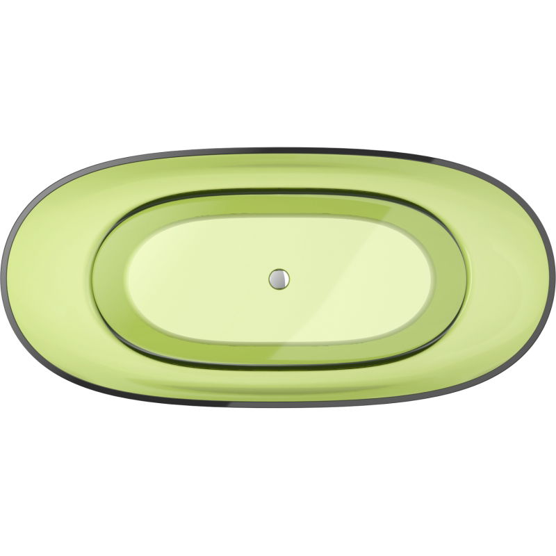 Mexen Pure lime laisvai pastatoma vonia permatoma 170 x 80 cm, chromuotas kamštis - 58071708012