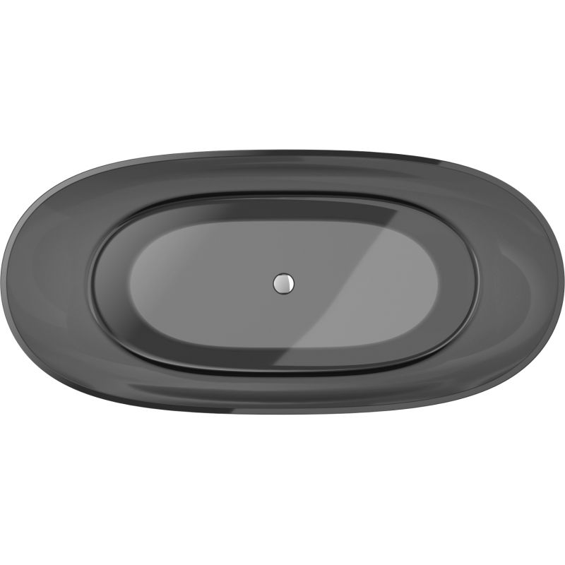 Mexen Pure juoda laisvai stovinti permatoma vonia 170 x 80 cm, chromuotas kamštis - 58071708013