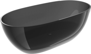 Mexen Pure juoda laisvai stovinti permatoma vonia 170 x 80 cm, chromuotas kamštis - 58071708013