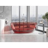 Mexen Pure Laisvai stovima skaidri vonia 170 x 80 cm, rožinė, chromuotas kamštis - 58071708014