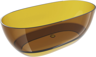 Mexen Pure medaus spalvos laisvai stovinti vonia permatoma 170 x 80 cm, chromuotas nutekėjimo kamštis - 58071708015