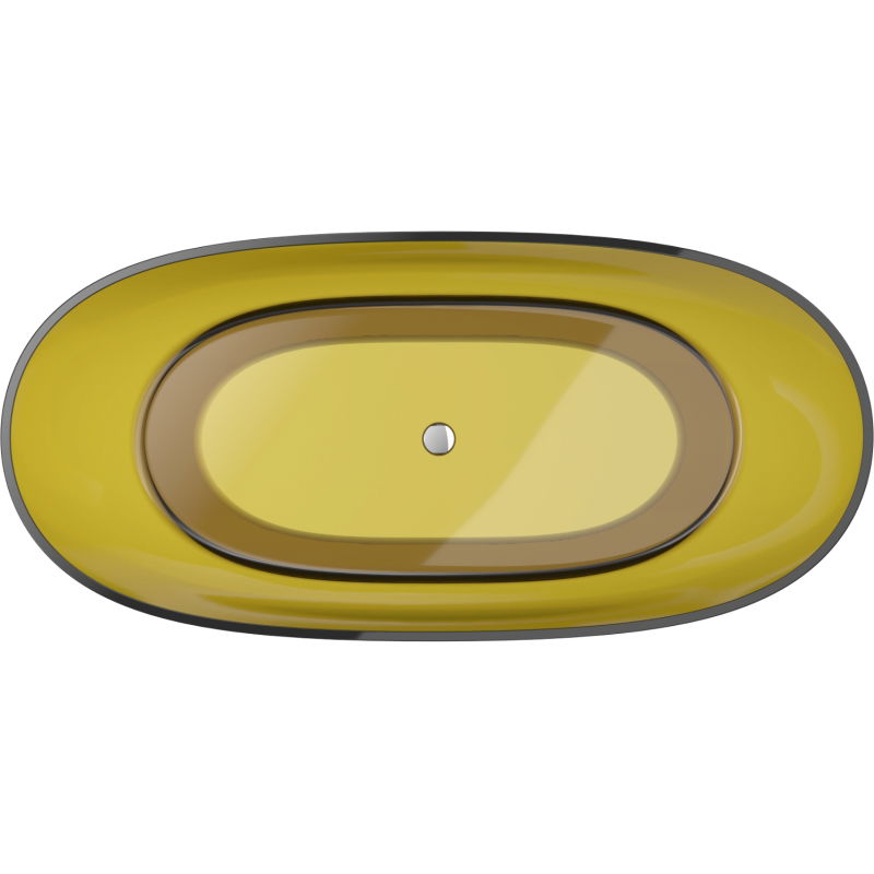 Mexen Pure medaus spalvos laisvai stovinti vonia permatoma 170 x 80 cm, chromuotas nutekėjimo kamštis - 58071708015