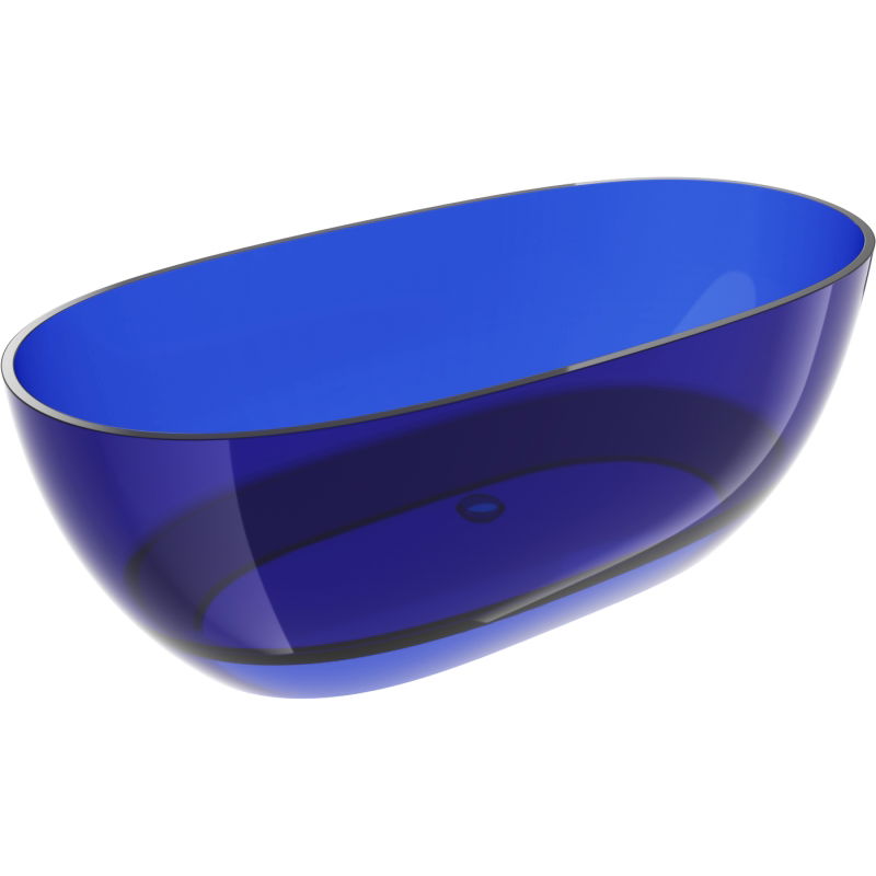 Mexen Pure safyro laisvai stovinti vonia permatoma 170 x 80 cm, chrominis uždarymas - 58071708016