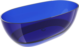 Mexen Pure safyro laisvai stovinti vonia permatoma 170 x 80 cm, chrominis uždarymas - 58071708016