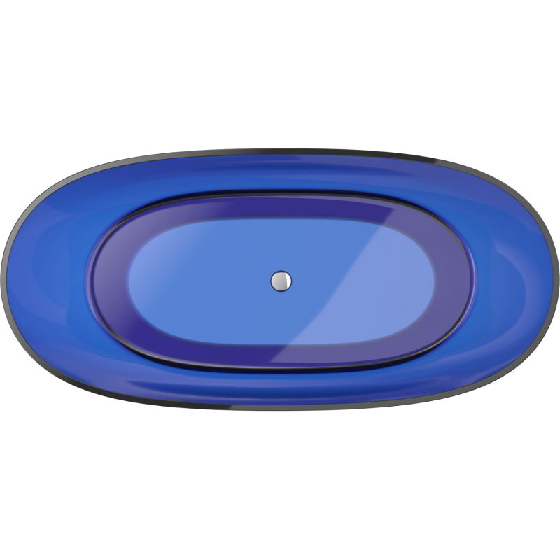 Mexen Pure safyro laisvai stovinti vonia permatoma 170 x 80 cm, chrominis uždarymas - 58071708016