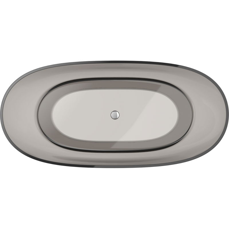 Mexen Pure bronzinė laisvai stovinti vonia permatoma 170 x 80 cm, chromo kamštis - 58071708018