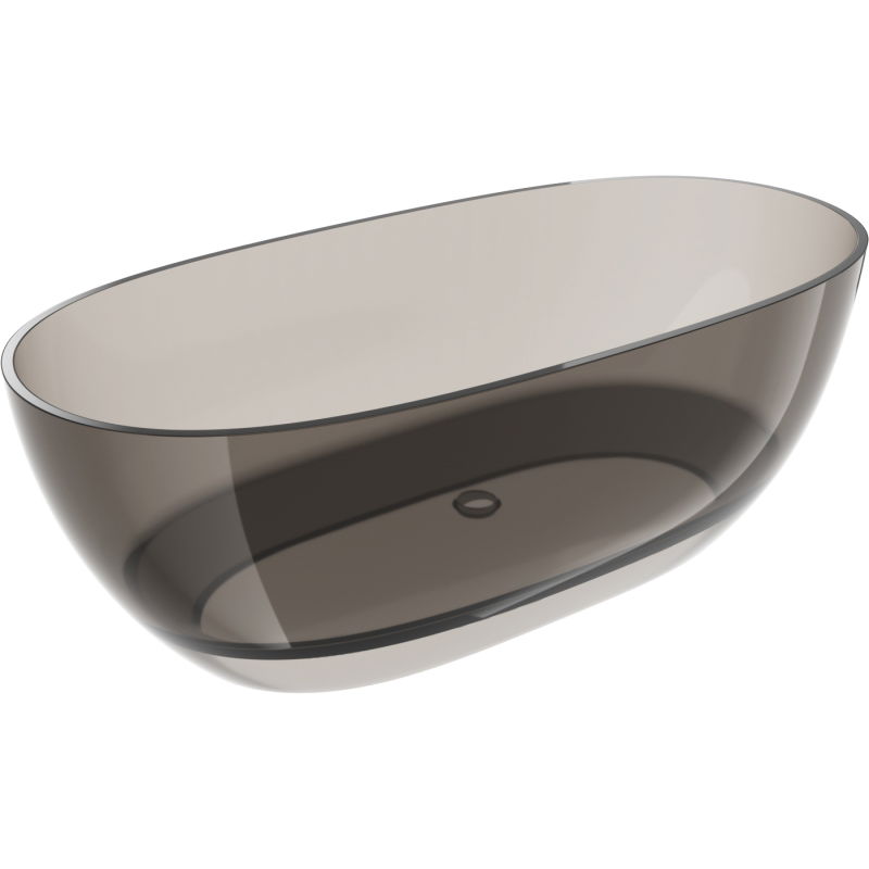 Mexen Pure bronzinė laisvai stovinti vonia permatoma 170 x 80 cm, chromo kamštis - 58071708018