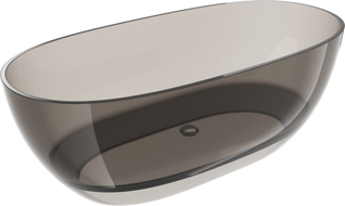 Mexen Pure bronzinė laisvai stovinti vonia permatoma 170 x 80 cm, chromo kamštis - 58071708018