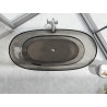 Mexen Pure skaidri 170 x 80 cm bronzinė laisvai pastatoma vonia, chromuotas kamščio dangtelis - 58071708018