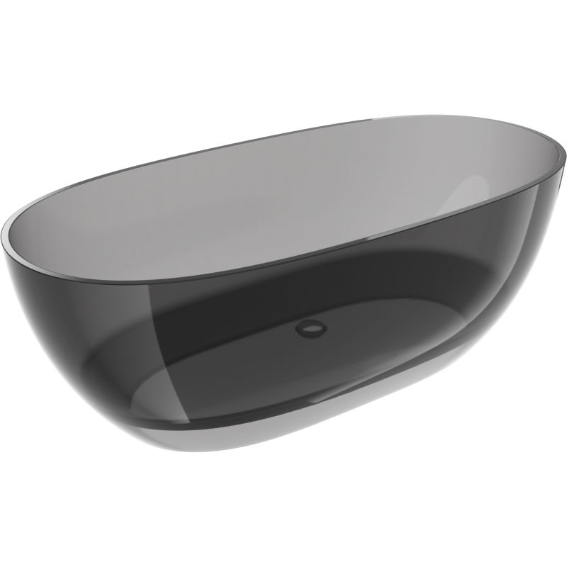 Mexen Pure smoke vonia pastatoma skaidri 170 x 80 cm, chromuotas kamštis - 58071708019