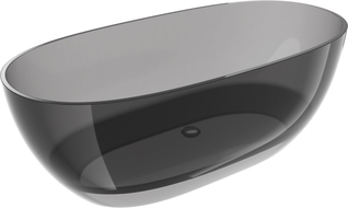 Mexen Pure smoke vonia pastatoma skaidri 170 x 80 cm, chromuotas kamštis - 58071708019