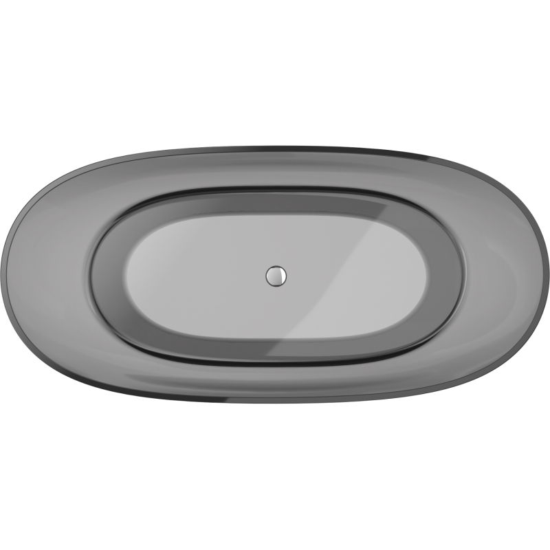 Mexen Pure smoke vonia pastatoma skaidri 170 x 80 cm, chromuotas kamštis - 58071708019