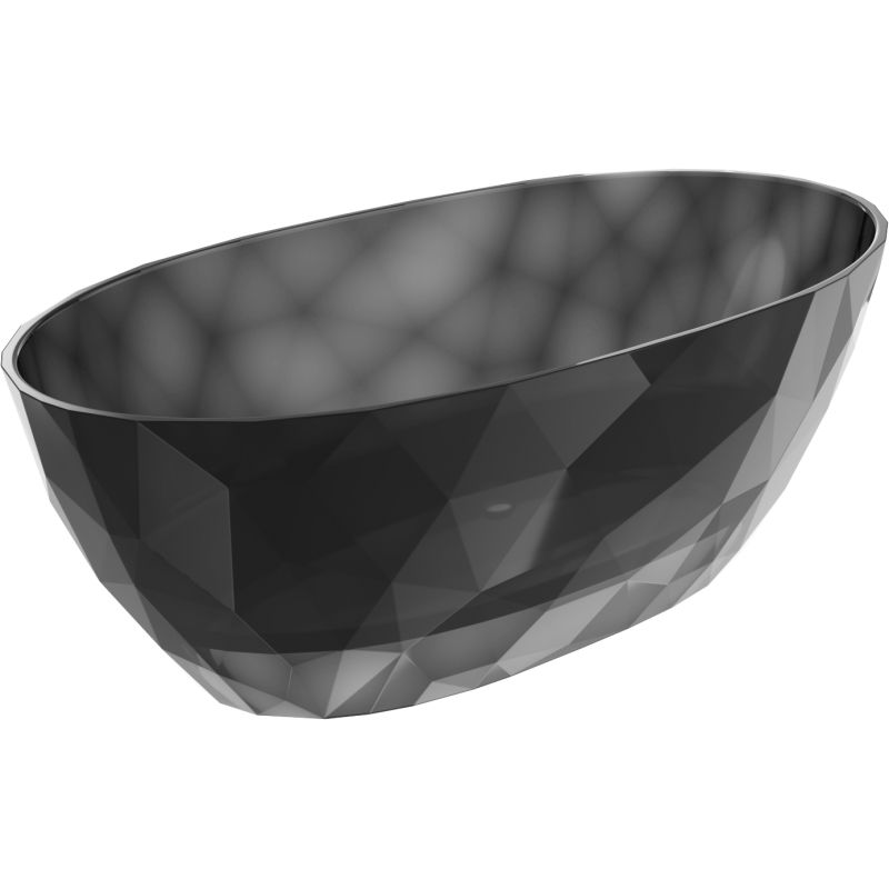 Mexen Orax juoda laisvai stovinti vonia skaidri 170 x 80 cm, chromuotas kamštis - 58081708013