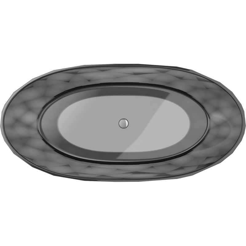 Mexen Orax juoda laisvai stovinti vonia skaidri 170 x 80 cm, chromuotas kamštis - 58081708013