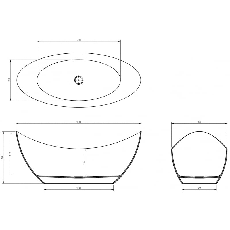 Mexen Vea denim laisvai pastatoma vonia permatoma 180 x 80 cm, chromuota kamštis - 58091808007
