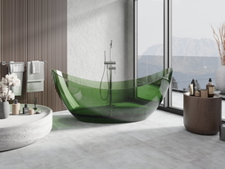 Mexen Vea miško laisvai stovinti skaidri vonia 180 x 80 cm, chromuotas kamštis - 58091808002