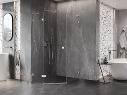 Mexen Lunar L penkiakampė atveriama dušo kabina, kairė 80 x 100 cm, skaidri, chromuota - 831L-080L-100P-01-00-L