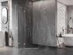 Mexen Lunar L penkiakampė kairinė dušo kabina 90 x 100 cm, permatoma, chromuota - 831L-090L-100P-01-00-L