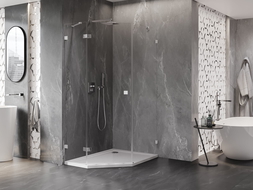 Mexen Lunar penkiakampis kairysis 90 x 100 cm dušo kabina, skaidri, chromuota - 831-090L-100P-01-00-L