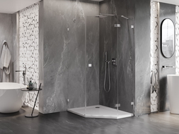 Mexen Lunar penkiakampė dešinė dušo kabina 90 x 100 cm, permatoma, chromas - 831-090P-100L-01-00-P